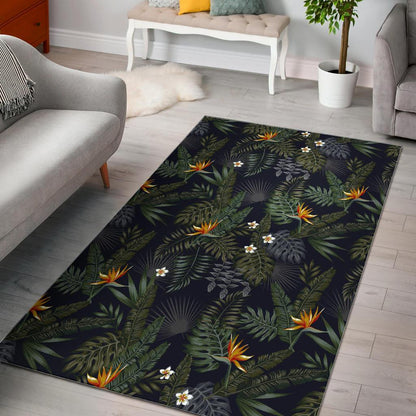 Night Tropical Hawaii Pattern Print Area Rug GearFrost