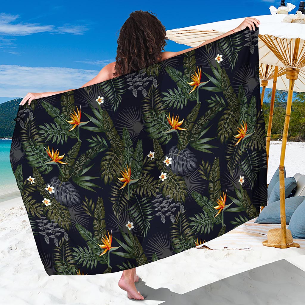 Night Tropical Hawaii Pattern Print Beach Sarong Wrap