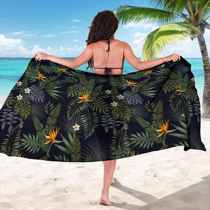 Night Tropical Hawaii Pattern Print Beach Sarong Wrap