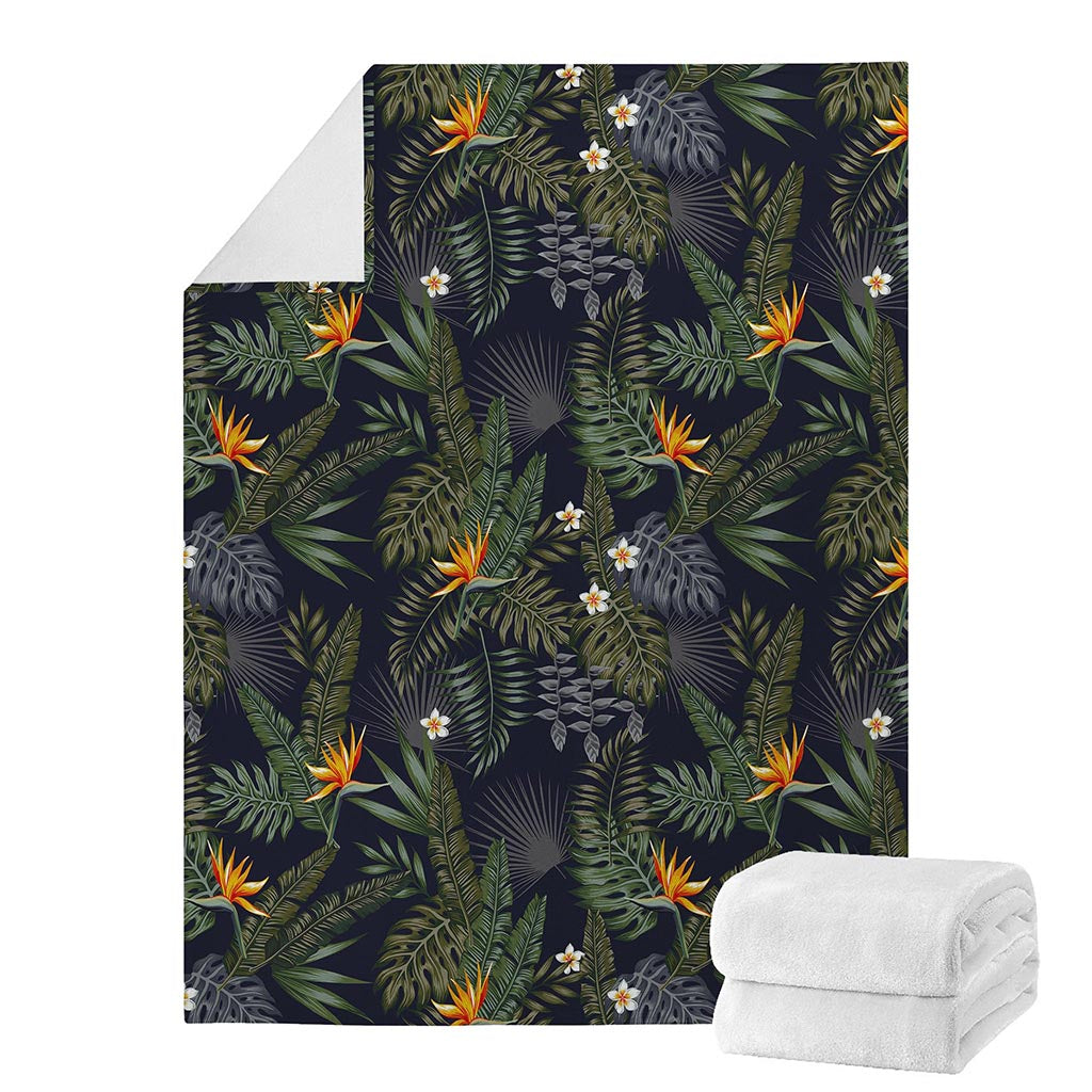 Night Tropical Hawaii Pattern Print Blanket