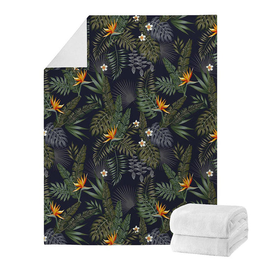 Night Tropical Hawaii Pattern Print Blanket