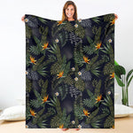 Night Tropical Hawaii Pattern Print Blanket