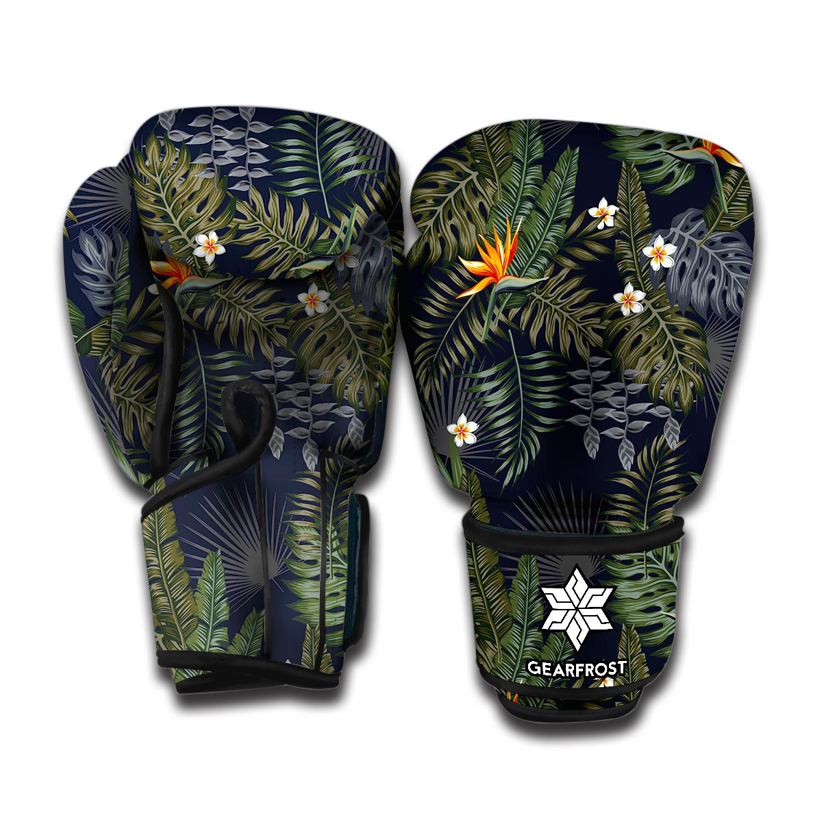 Night Tropical Hawaii Pattern Print Boxing Gloves