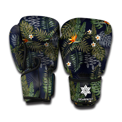Night Tropical Hawaii Pattern Print Boxing Gloves