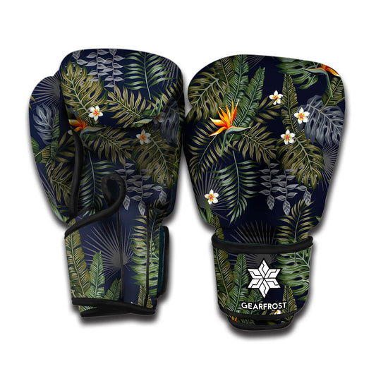 Night Tropical Hawaii Pattern Print Boxing Gloves