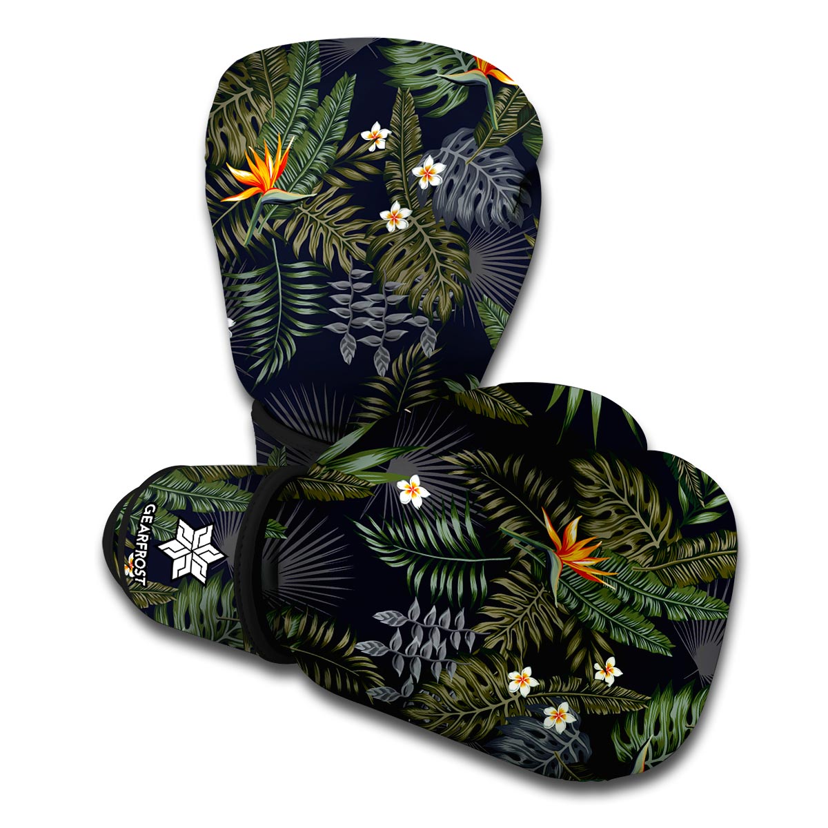 Night Tropical Hawaii Pattern Print Boxing Gloves