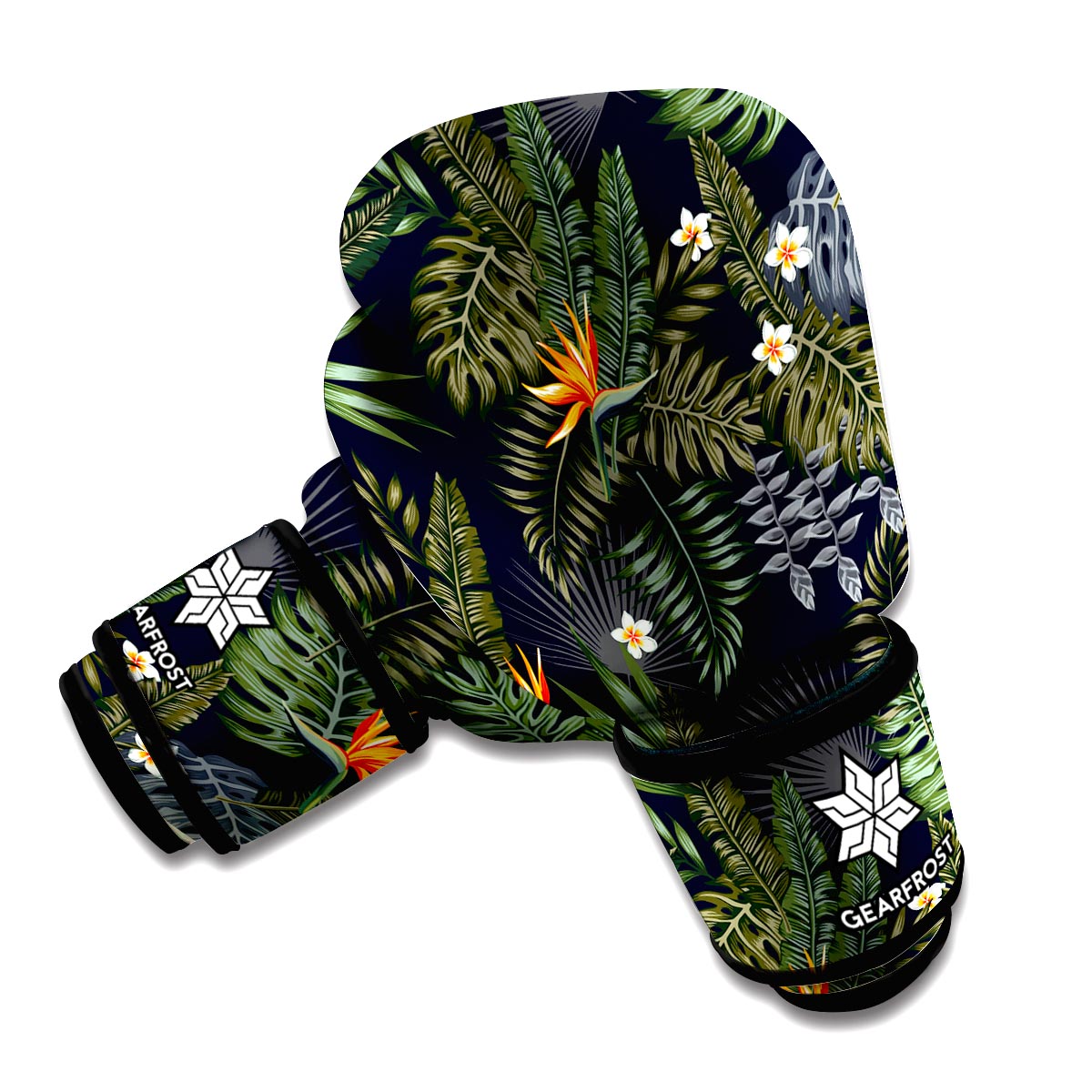 Night Tropical Hawaii Pattern Print Boxing Gloves