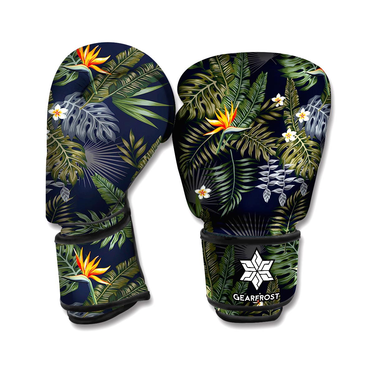 Night Tropical Hawaii Pattern Print Boxing Gloves