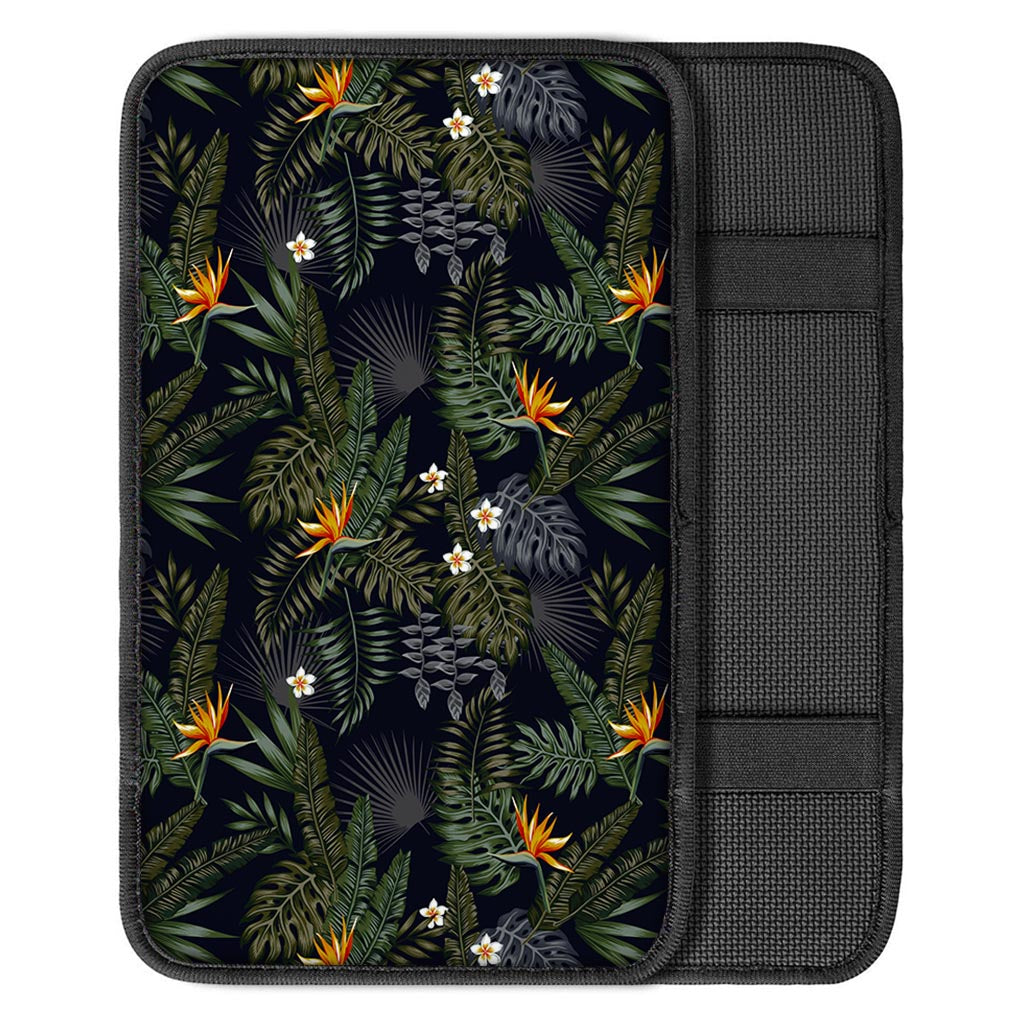 Night Tropical Hawaii Pattern Print Car Center Console Cover