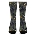 Night Tropical Hawaii Pattern Print Crew Socks