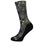 Night Tropical Hawaii Pattern Print Crew Socks