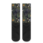 Night Tropical Hawaii Pattern Print Crew Socks