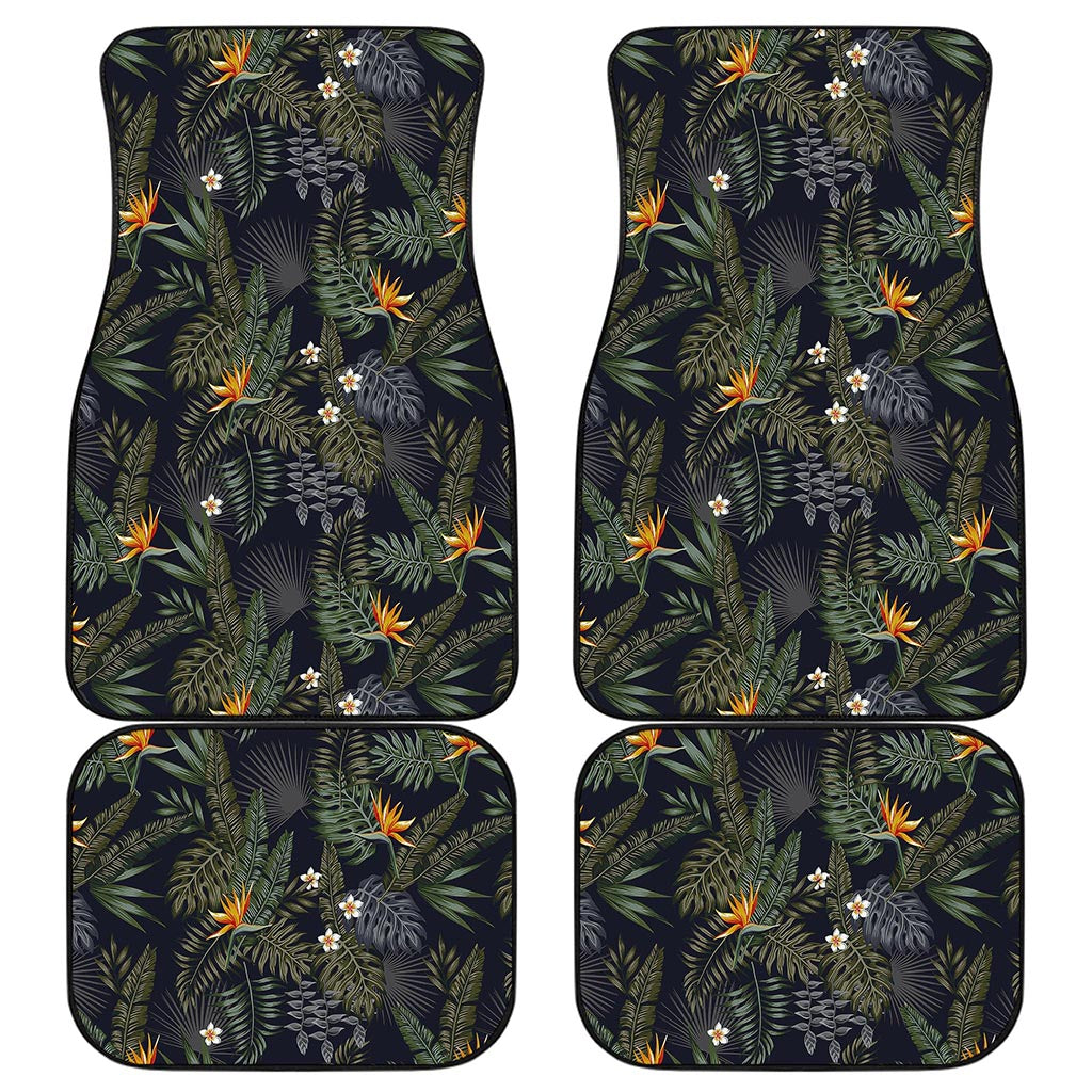 Night Tropical Hawaii Pattern Print Front and Back Car Floor Mats