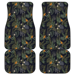 Night Tropical Hawaii Pattern Print Front and Back Car Floor Mats