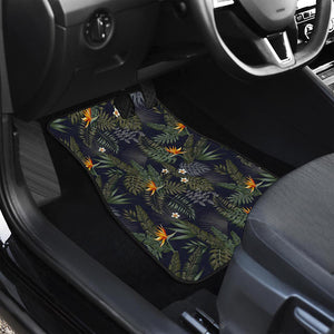 Night Tropical Hawaii Pattern Print Front and Back Car Floor Mats