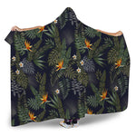 Night Tropical Hawaii Pattern Print Hooded Blanket