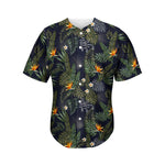Night Tropical Hawaii Pattern Print Men's Baseball Jersey