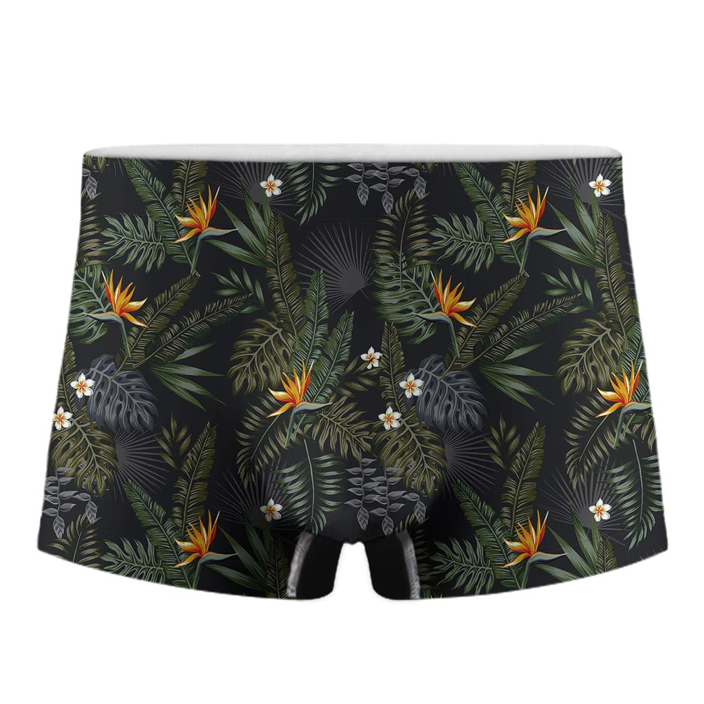 Night Tropical Hawaii Pattern Print Men's Boxer Briefs