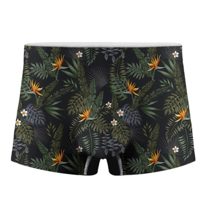 Night Tropical Hawaii Pattern Print Men's Boxer Briefs