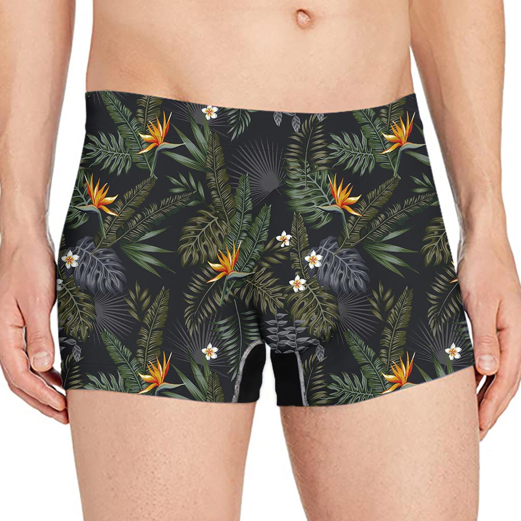 Night Tropical Hawaii Pattern Print Men's Boxer Briefs