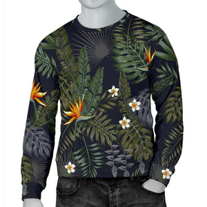 Night Tropical Hawaii Pattern Print Men's Crewneck Sweatshirt GearFrost