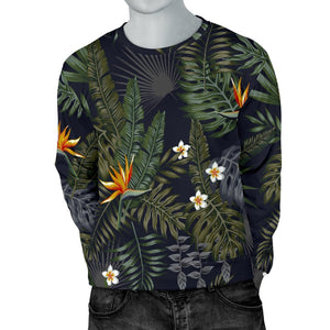 Night Tropical Hawaii Pattern Print Men's Crewneck Sweatshirt GearFrost