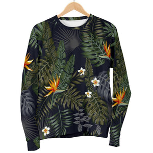 Night Tropical Hawaii Pattern Print Men's Crewneck Sweatshirt GearFrost