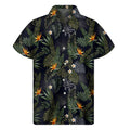 Night Tropical Hawaii Pattern Print Men's Short Sleeve Shirt