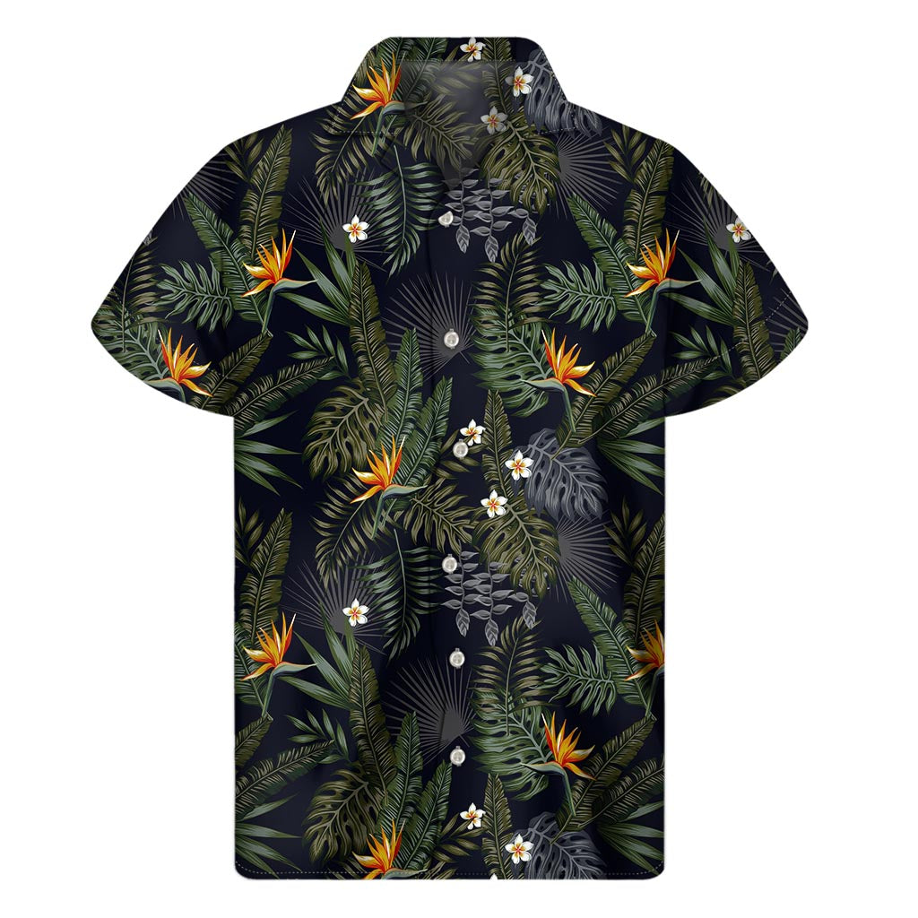 Night Tropical Hawaii Pattern Print Men's Short Sleeve Shirt