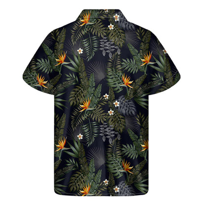 Night Tropical Hawaii Pattern Print Men's Short Sleeve Shirt