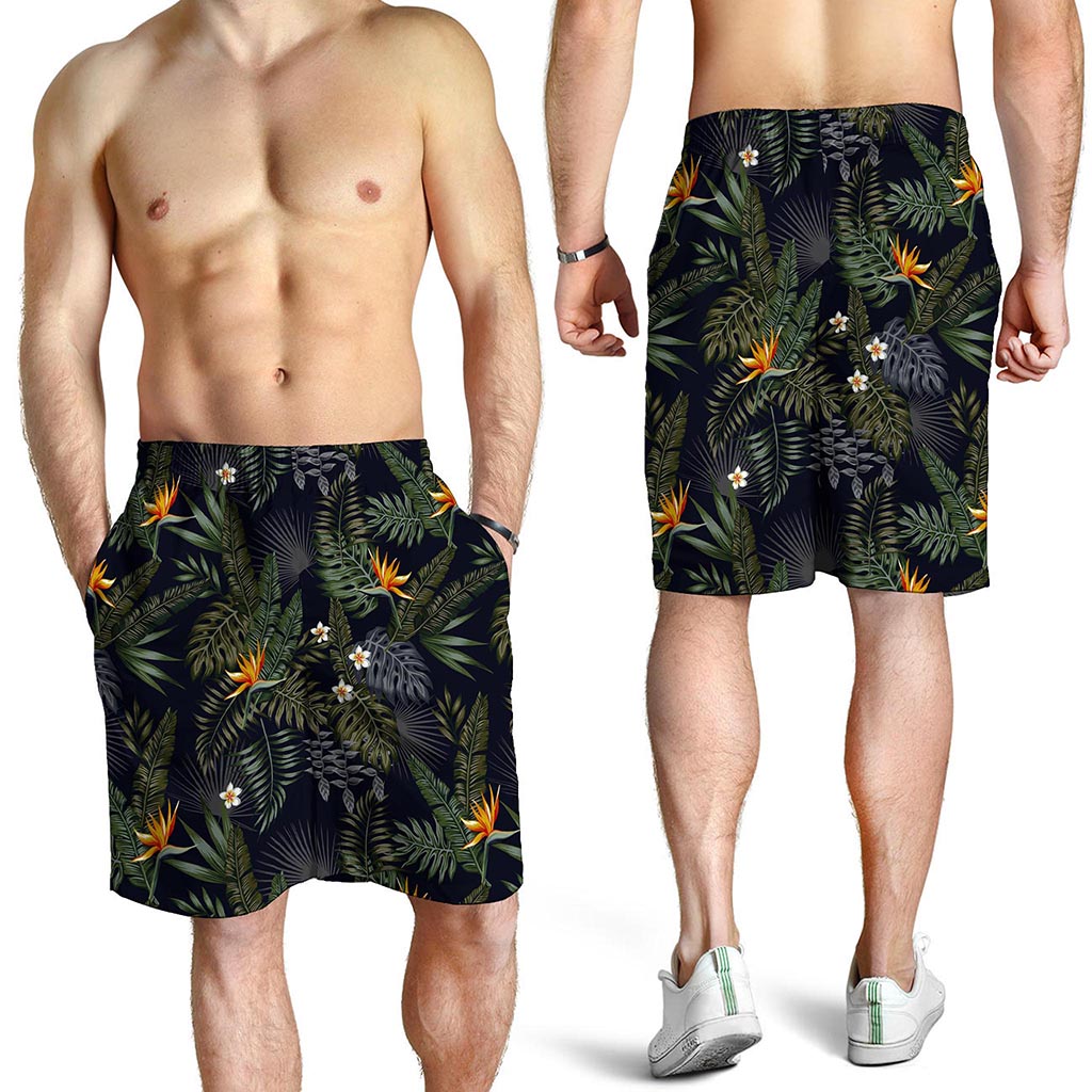 Night Tropical Hawaii Pattern Print Men's Shorts