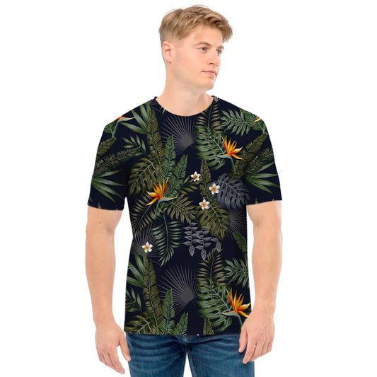 Night Tropical Hawaii Pattern Print Men's T-Shirt