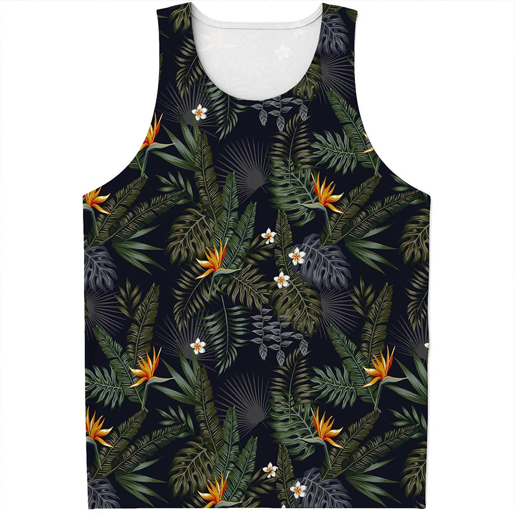 Night Tropical Hawaii Pattern Print Men's Tank Top