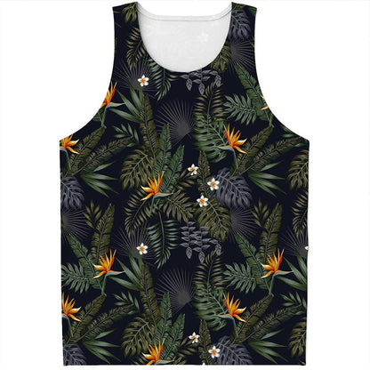 Night Tropical Hawaii Pattern Print Men's Tank Top