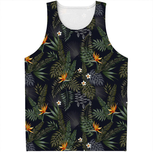Night Tropical Hawaii Pattern Print Men's Tank Top
