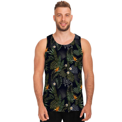 Night Tropical Hawaii Pattern Print Men's Tank Top