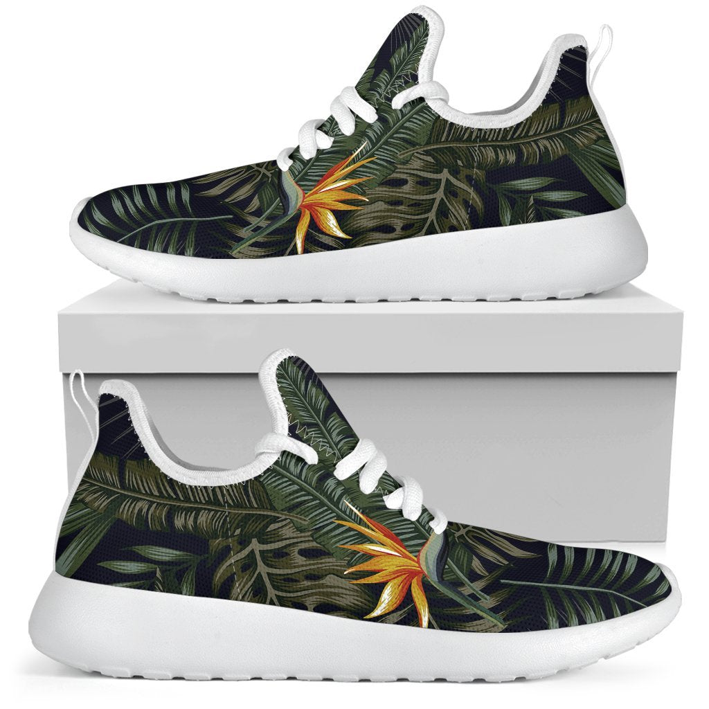 Night Tropical Hawaii Pattern Print Mesh Knit Shoes GearFrost
