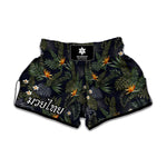 Night Tropical Hawaii Pattern Print Muay Thai Boxing Shorts