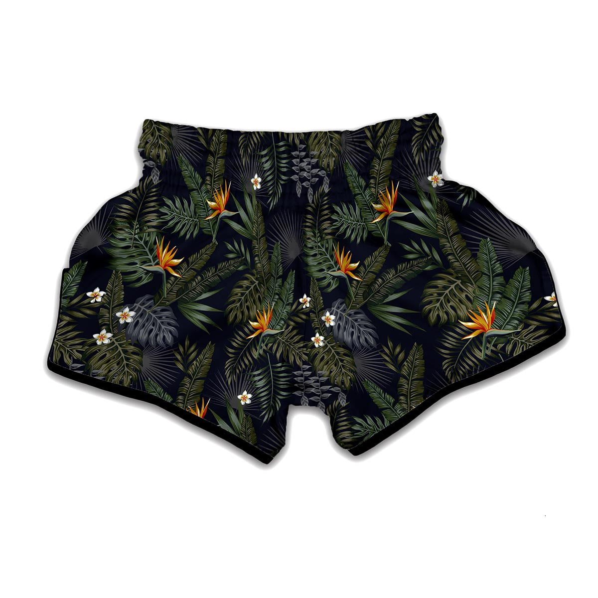 Night Tropical Hawaii Pattern Print Muay Thai Boxing Shorts