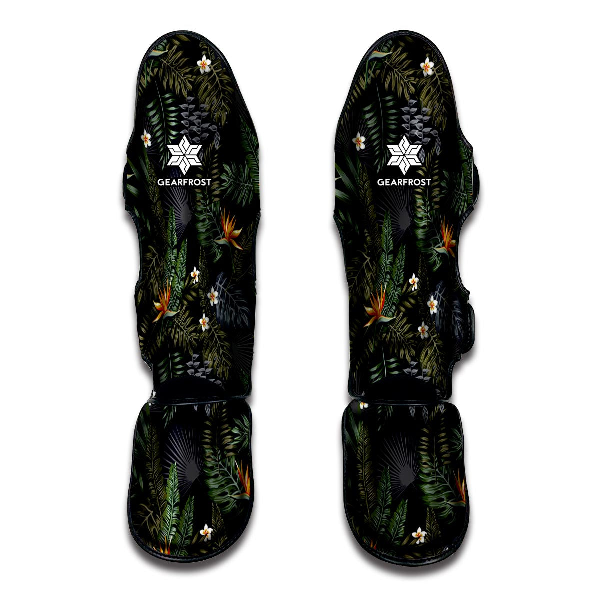 Night Tropical Hawaii Pattern Print Muay Thai Shin Guard