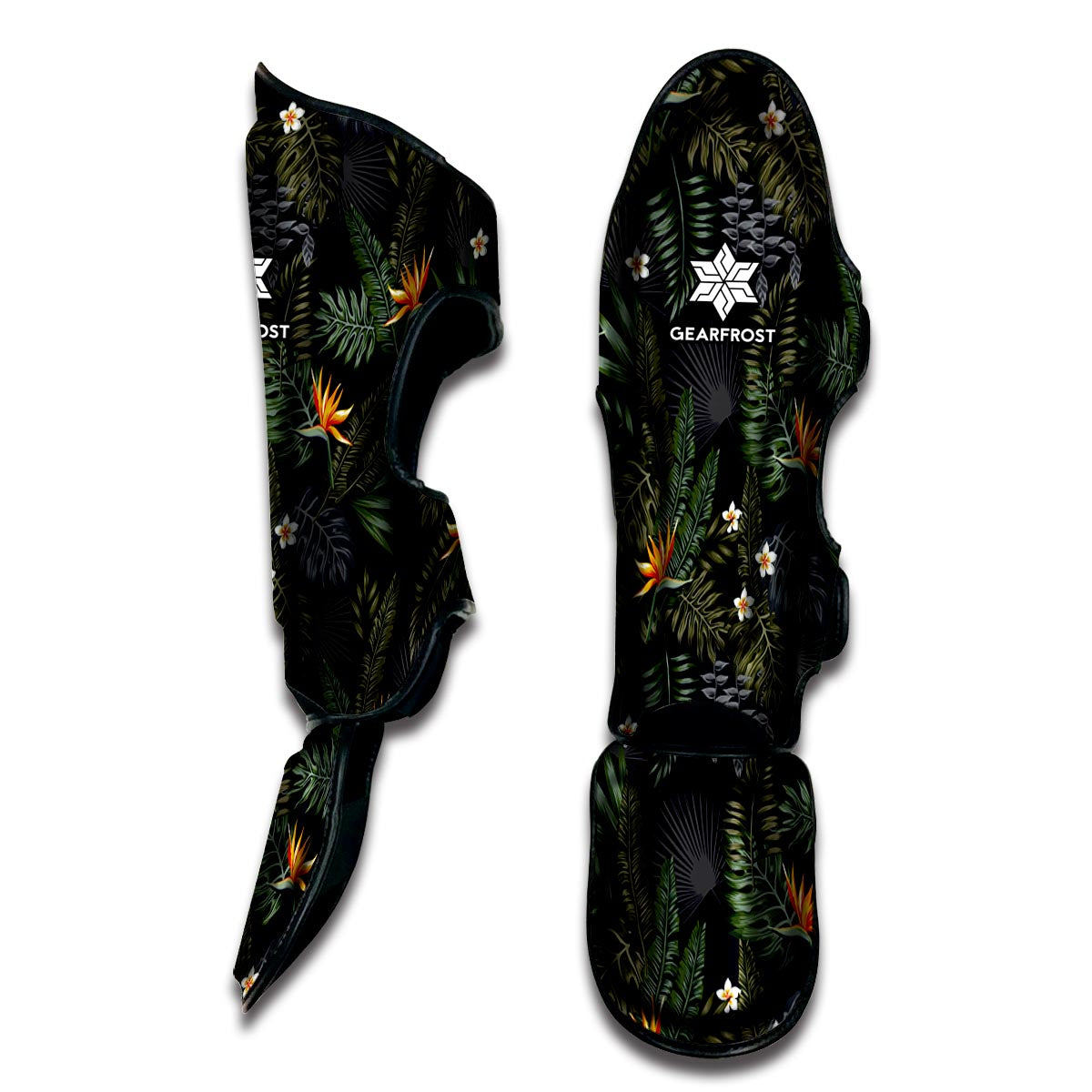 Night Tropical Hawaii Pattern Print Muay Thai Shin Guard