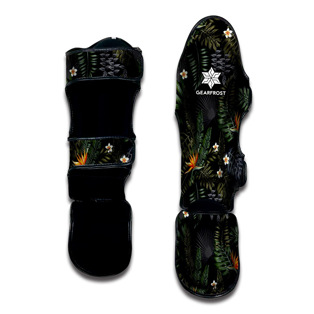 Night Tropical Hawaii Pattern Print Muay Thai Shin Guard