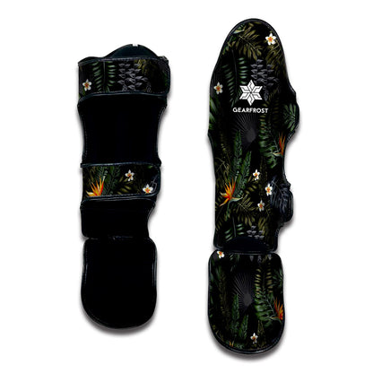 Night Tropical Hawaii Pattern Print Muay Thai Shin Guard