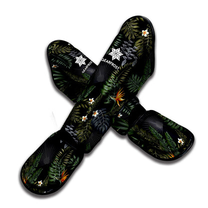 Night Tropical Hawaii Pattern Print Muay Thai Shin Guard