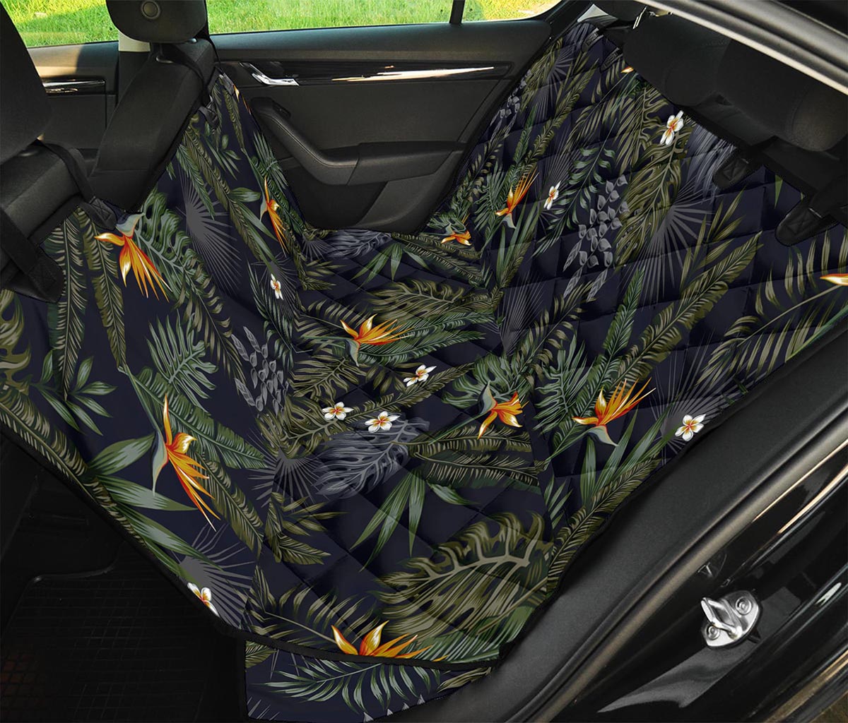 Night Tropical Hawaii Pattern Print Pet Car Back Seat Cover