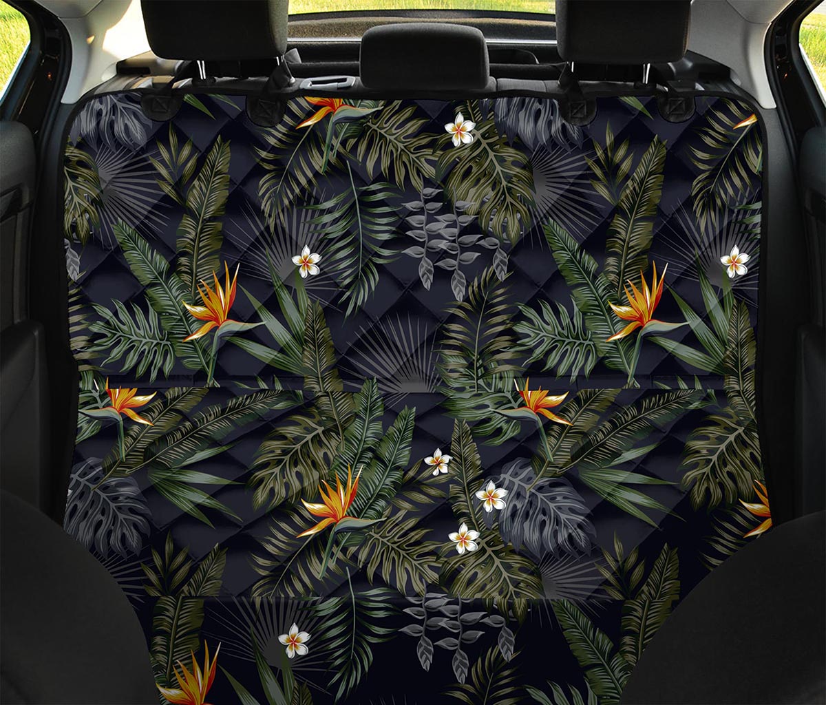 Night Tropical Hawaii Pattern Print Pet Car Back Seat Cover