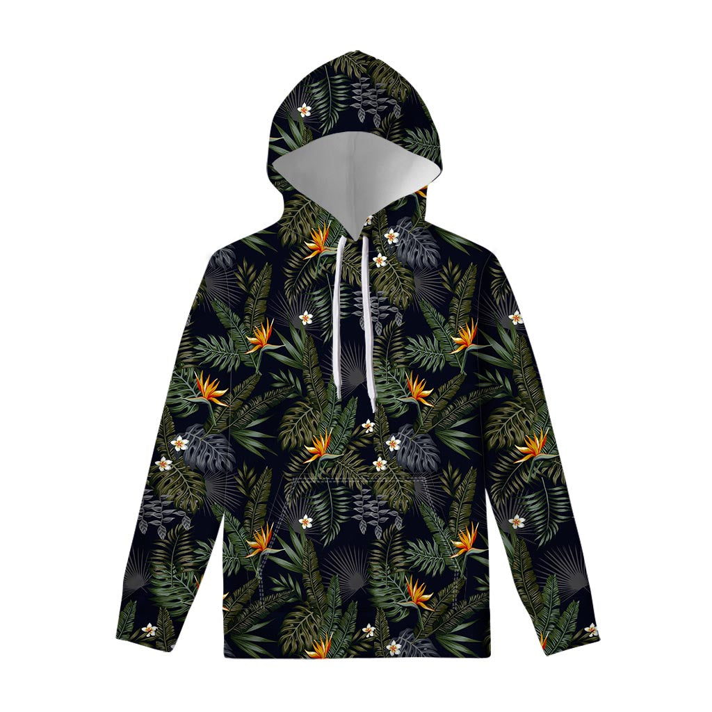 Night Tropical Hawaii Pattern Print Pullover Hoodie