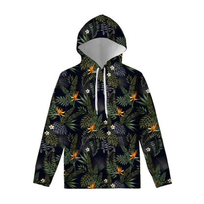 Night Tropical Hawaii Pattern Print Pullover Hoodie