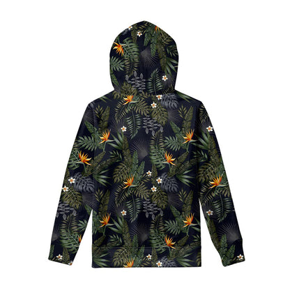 Night Tropical Hawaii Pattern Print Pullover Hoodie