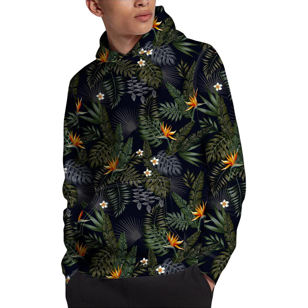 Night Tropical Hawaii Pattern Print Pullover Hoodie